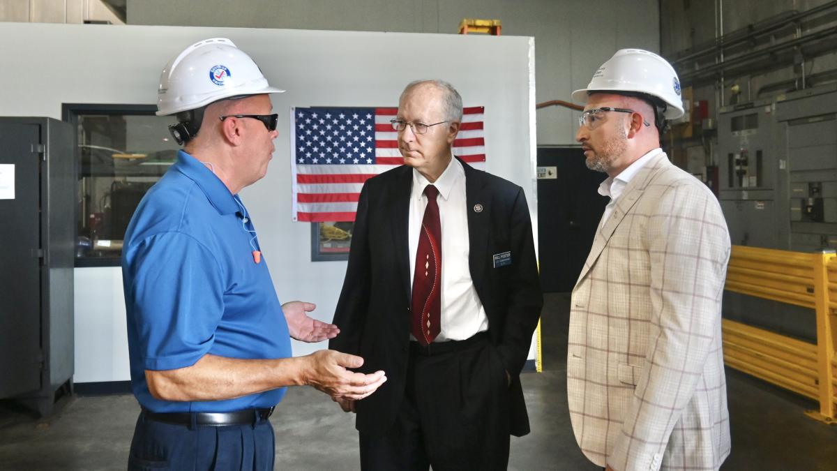 Foster visits a manufacturing facility