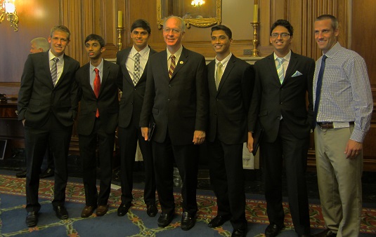 Congressman Foster with Naperville students 